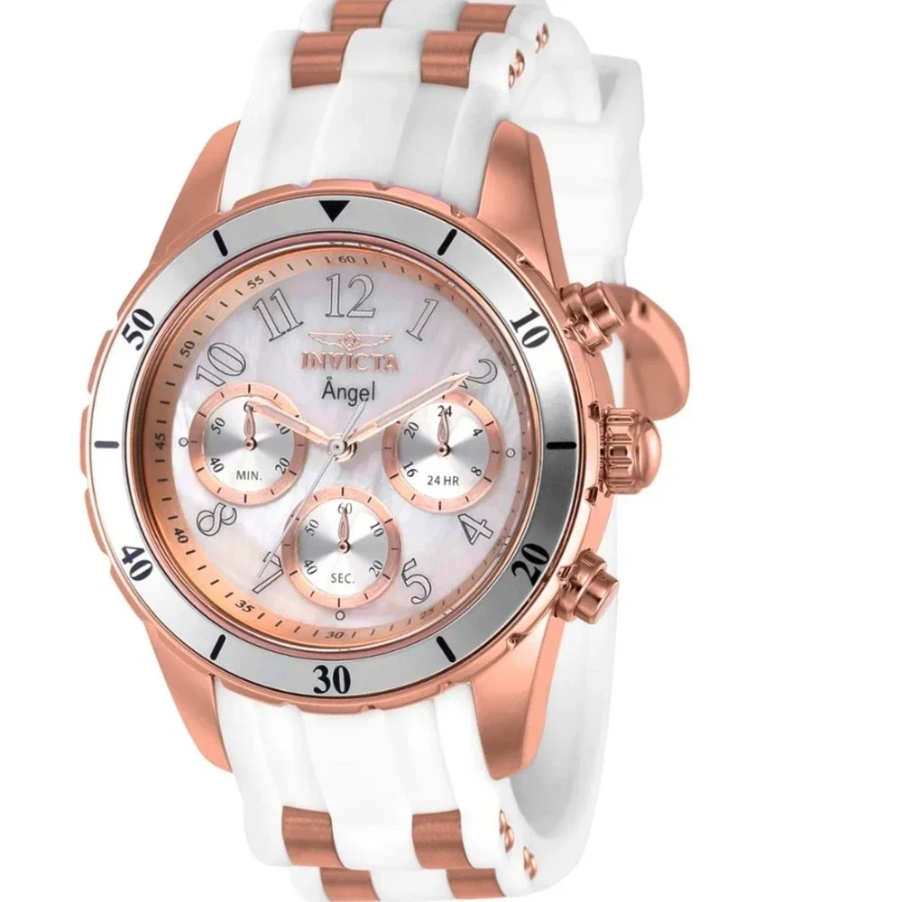 Invicta Angel Women's Watch - 40mm. Rose Gold. White
